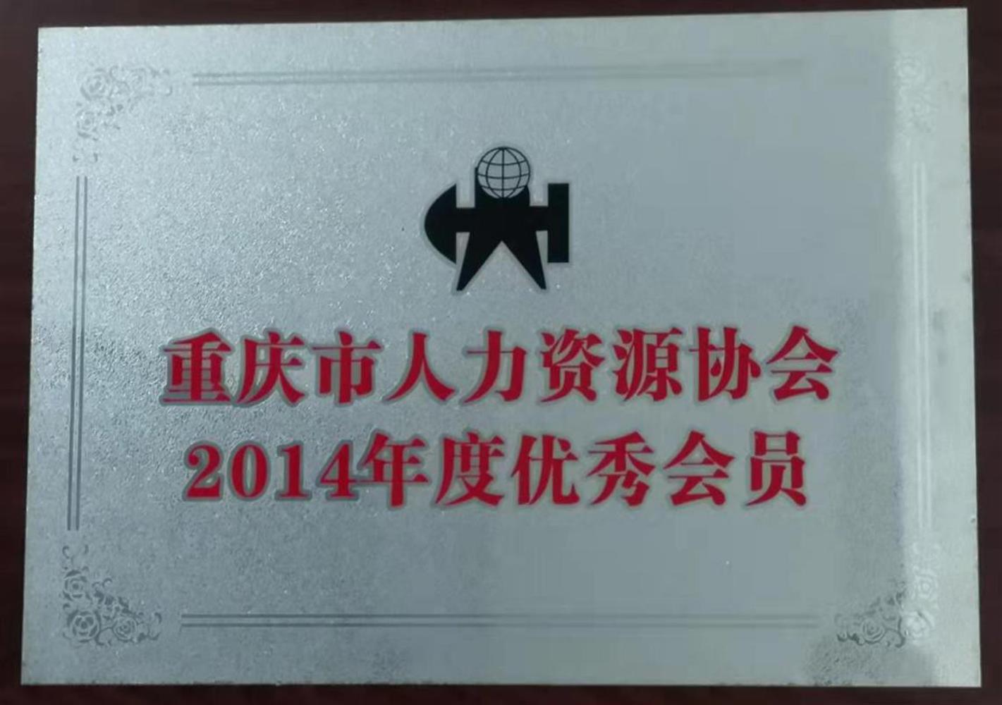 重庆市人力资源协会2014年度优秀会员